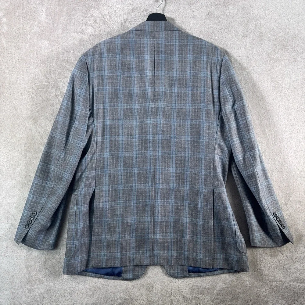 Brooks Brothers Regent Fit Blazer Mens 44R Gray Reda Wool Geometric Coat